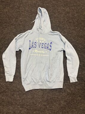 Las Vegas Nevada Graphic Hoodie - Light Blue Pullover